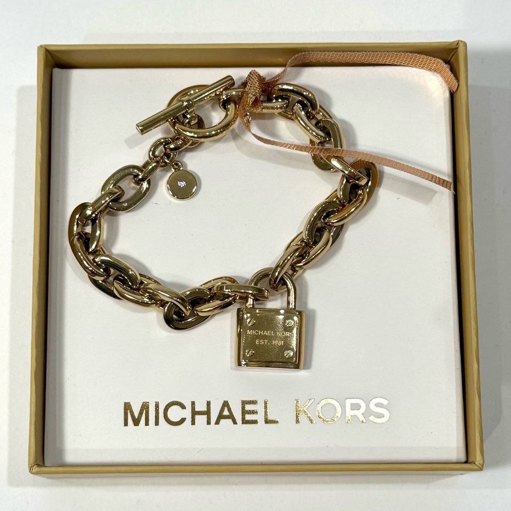 Michael Kors Gold Padlock Toggle Bracelet